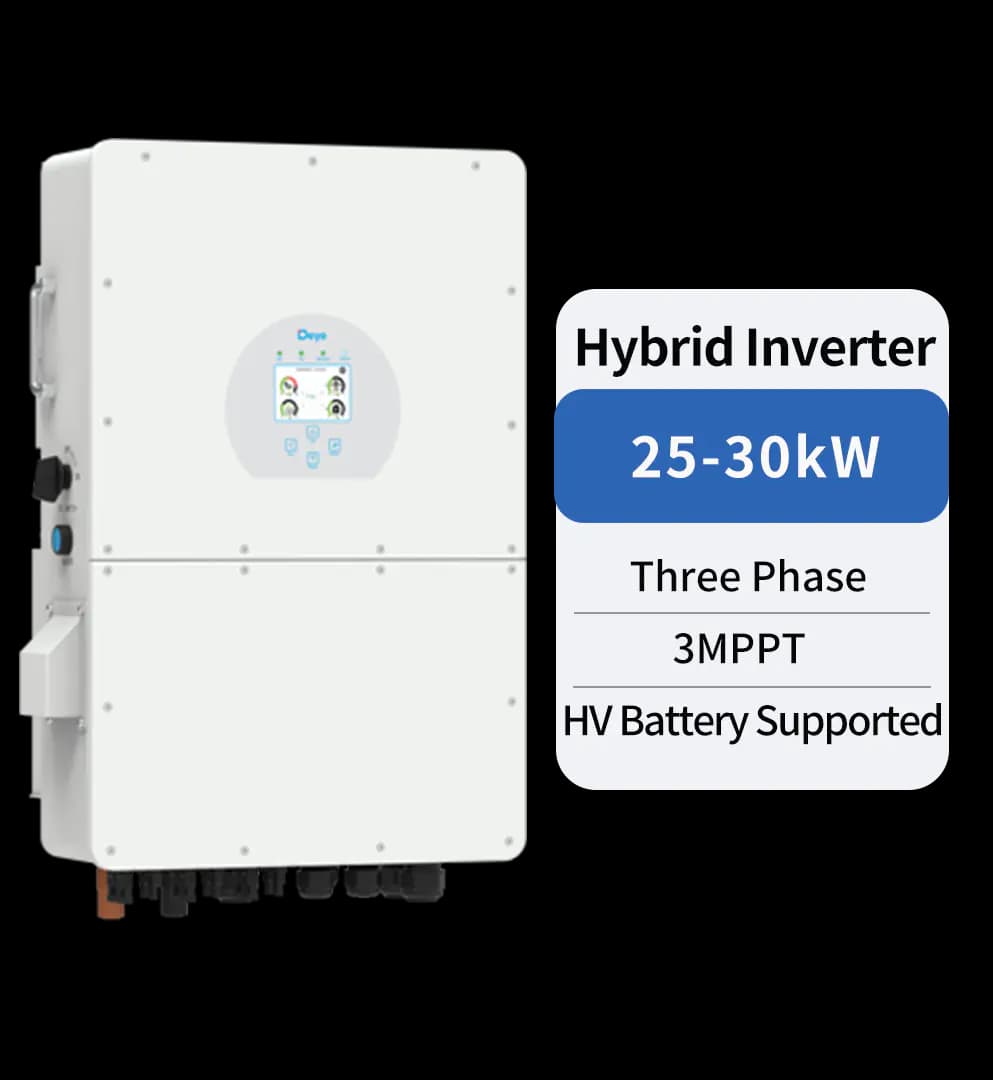 Three Phase Hybrid Inverter | 25-30kW | 3 MPPT | HV Battery Supported
