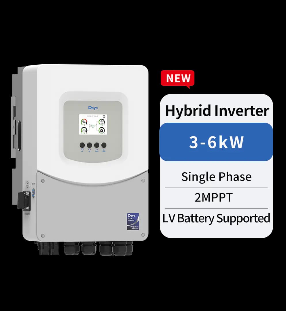 Single Phase Hybrid Inverter |  3-6kW | 2 MPPT | LV Battery Supported