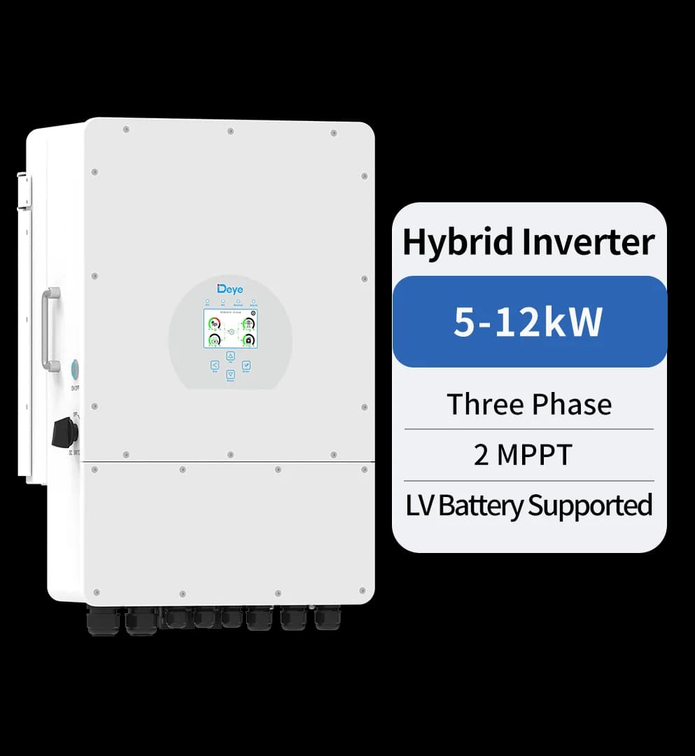 Three Phase Hybrid Inverter | 5-12kW |  2 MPPT | LV Battery Supported