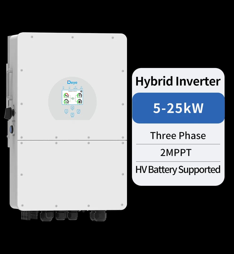 Three Phase Hybrid Inverter | 5-25kW | 2 MPPT | HV Battery Supported