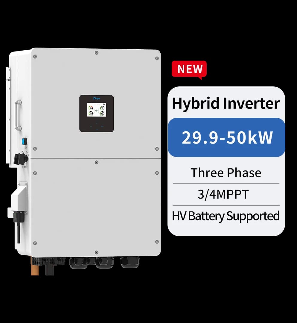 Three Phase Hybrid Inverter | 29.9-50kW | 3/4 MPPT | HV Battery Supported